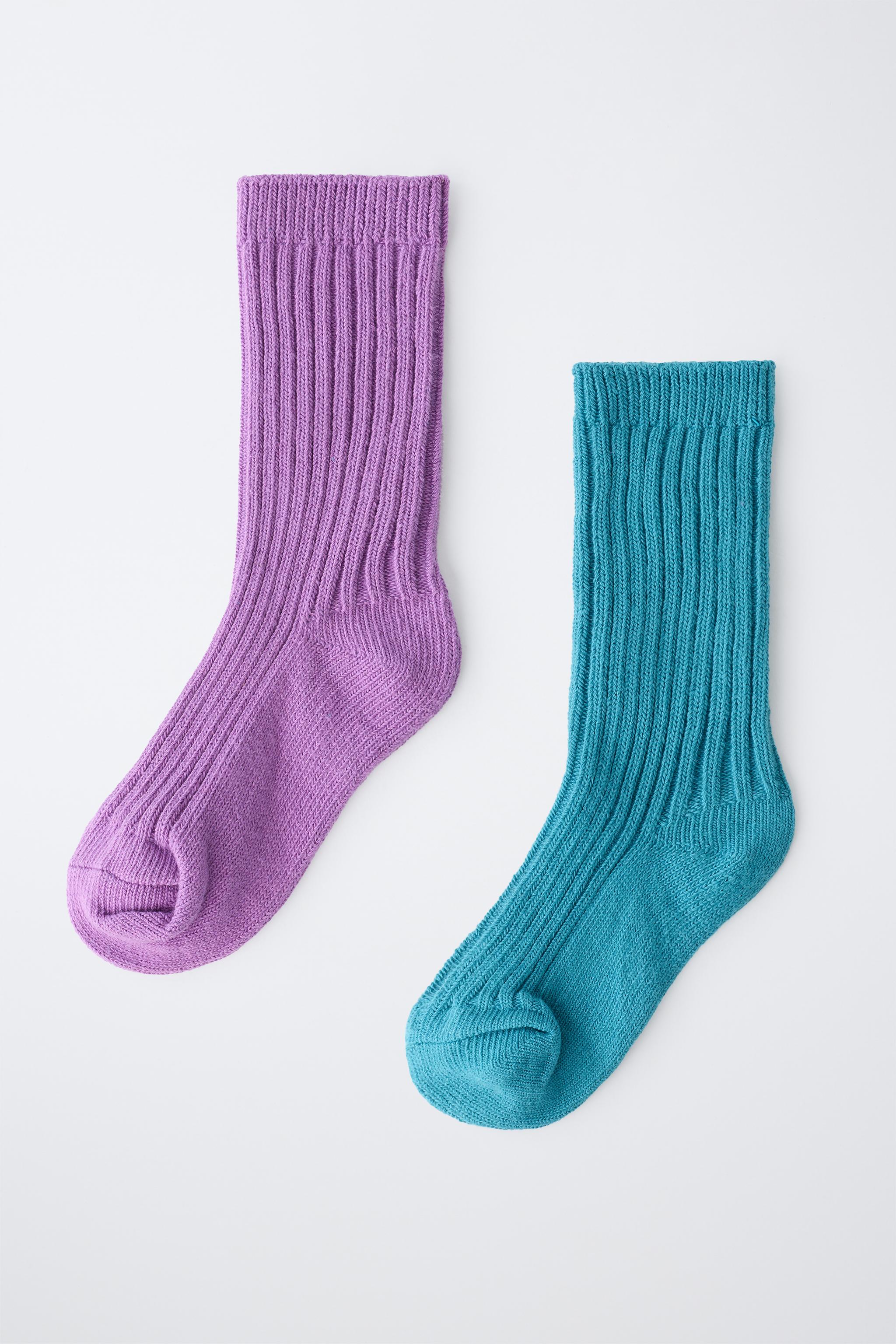 LOT DE DEUX PAIRES CHAUSSETTES MI-HAUTES CANNELÉES